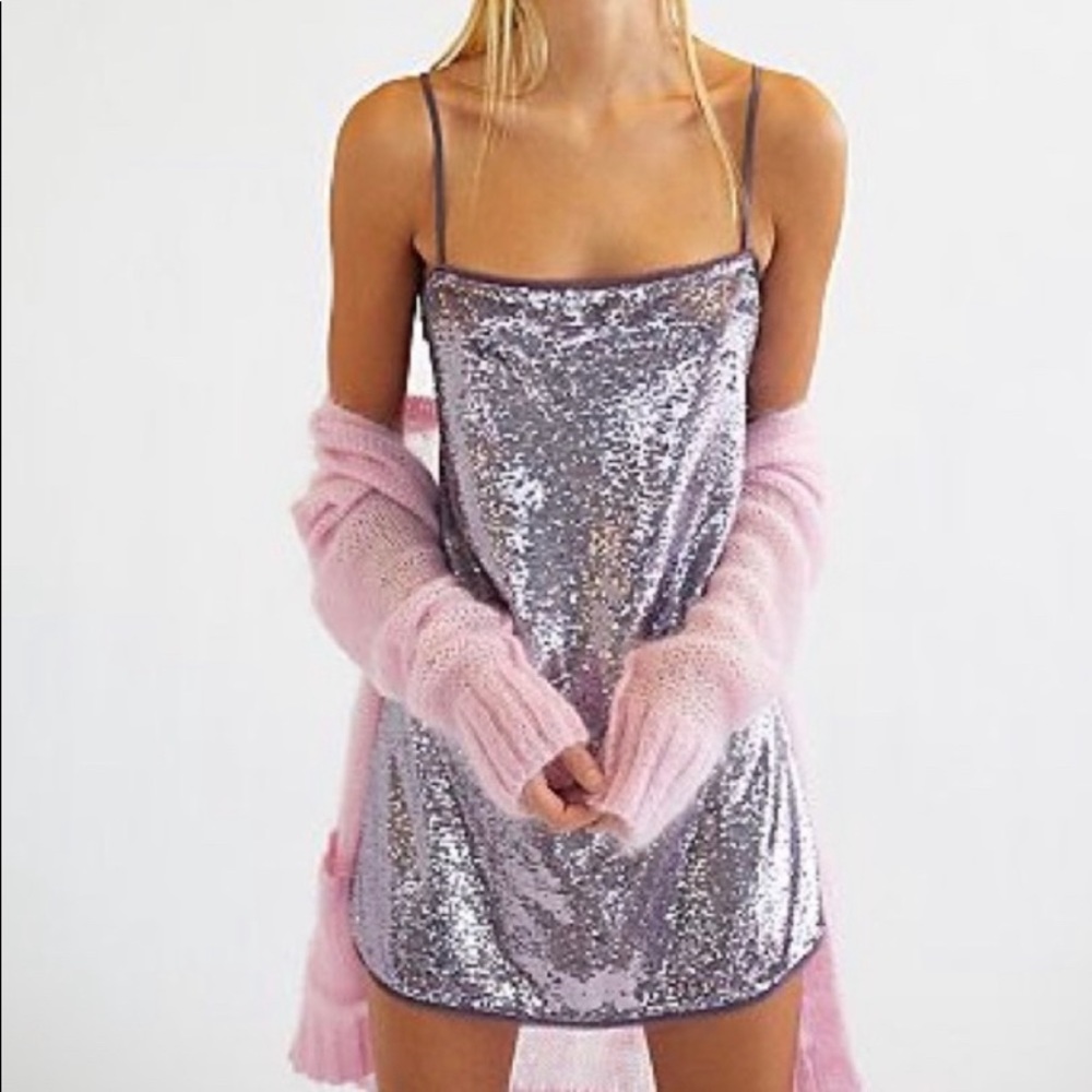 Free People Purple Time to Shine mini Dress